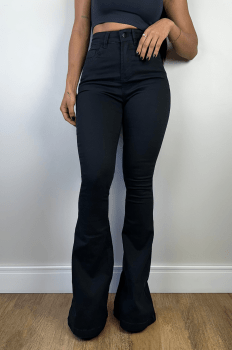 Calça Jeans Black Flare Premium