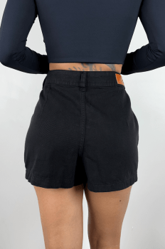 Short Saia Jeans Cargo Black